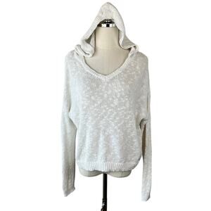 Roxy Oversized Sweater Hoodie size XS White Beach Casual Pullover